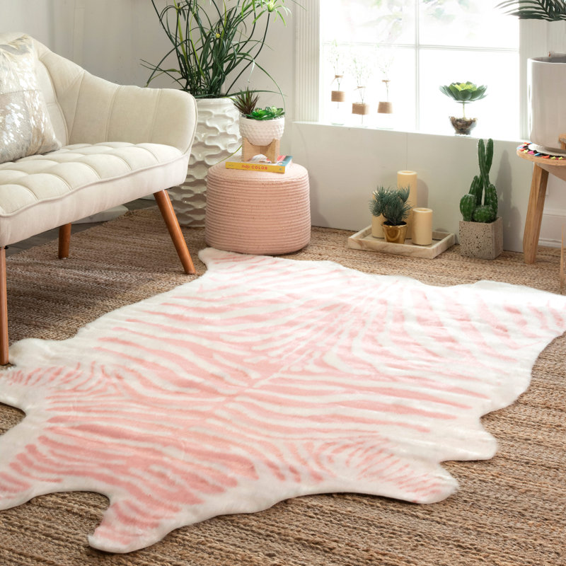 Mercer41 Vaughan Power Loom Pink/White Rug Wayfair